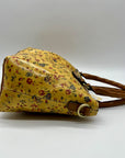 Patricia Nash Mustard Yellow Floral Print Floral Top Handle Satchel