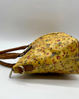 Patricia Nash Mustard Yellow Floral Print Floral Top Handle Satchel