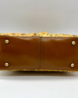 Patricia Nash Mustard Yellow Floral Print Floral Top Handle Satchel