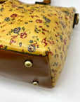 Patricia Nash Mustard Yellow Floral Print Floral Top Handle Satchel