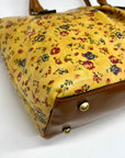 Patricia Nash Mustard Yellow Floral Print Floral Top Handle Satchel