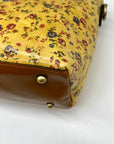 Patricia Nash Mustard Yellow Floral Print Floral Top Handle Satchel