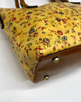 Patricia Nash Mustard Yellow Floral Print Floral Top Handle Satchel