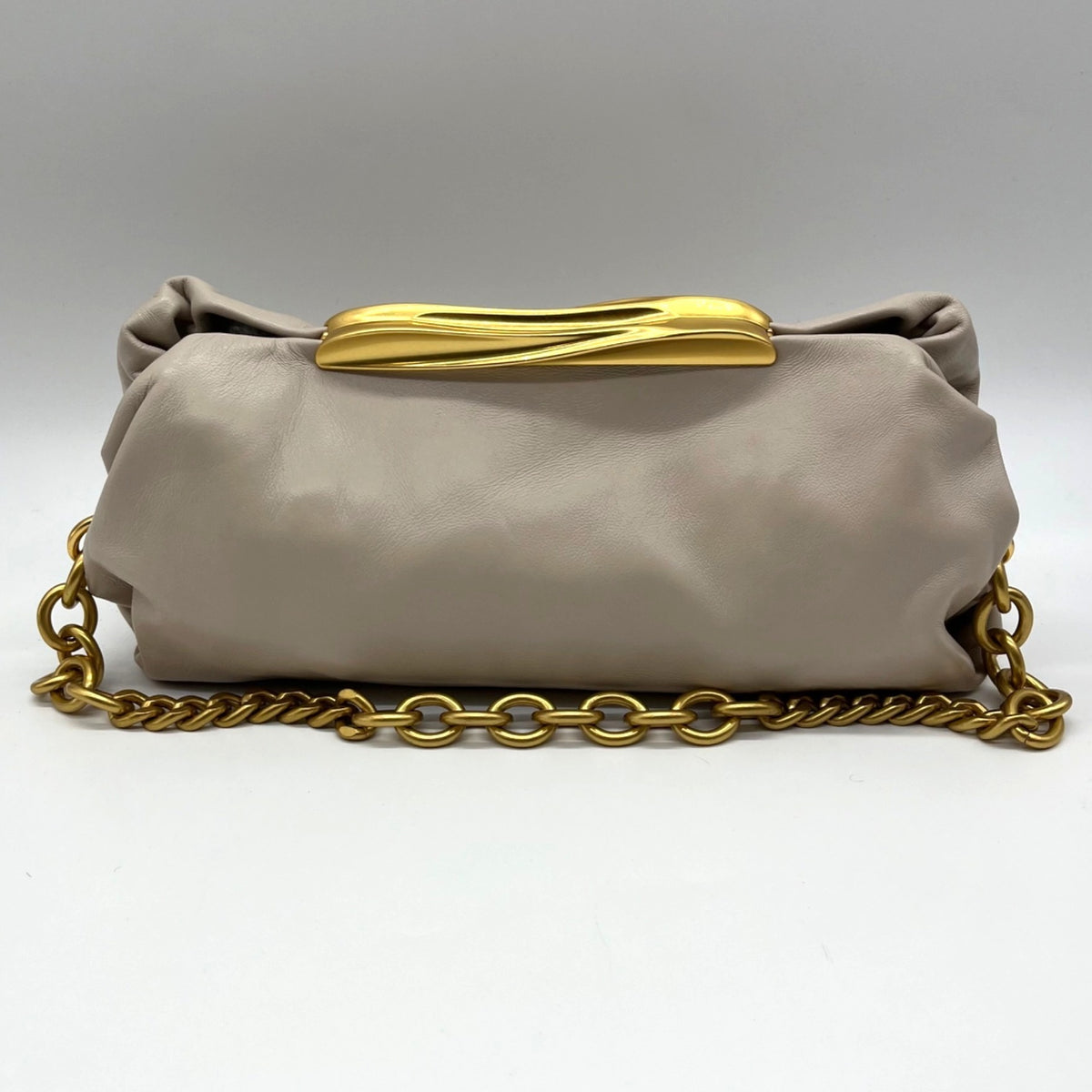 Donna Karan Cream Poplin Clutch/Shoulder Bag