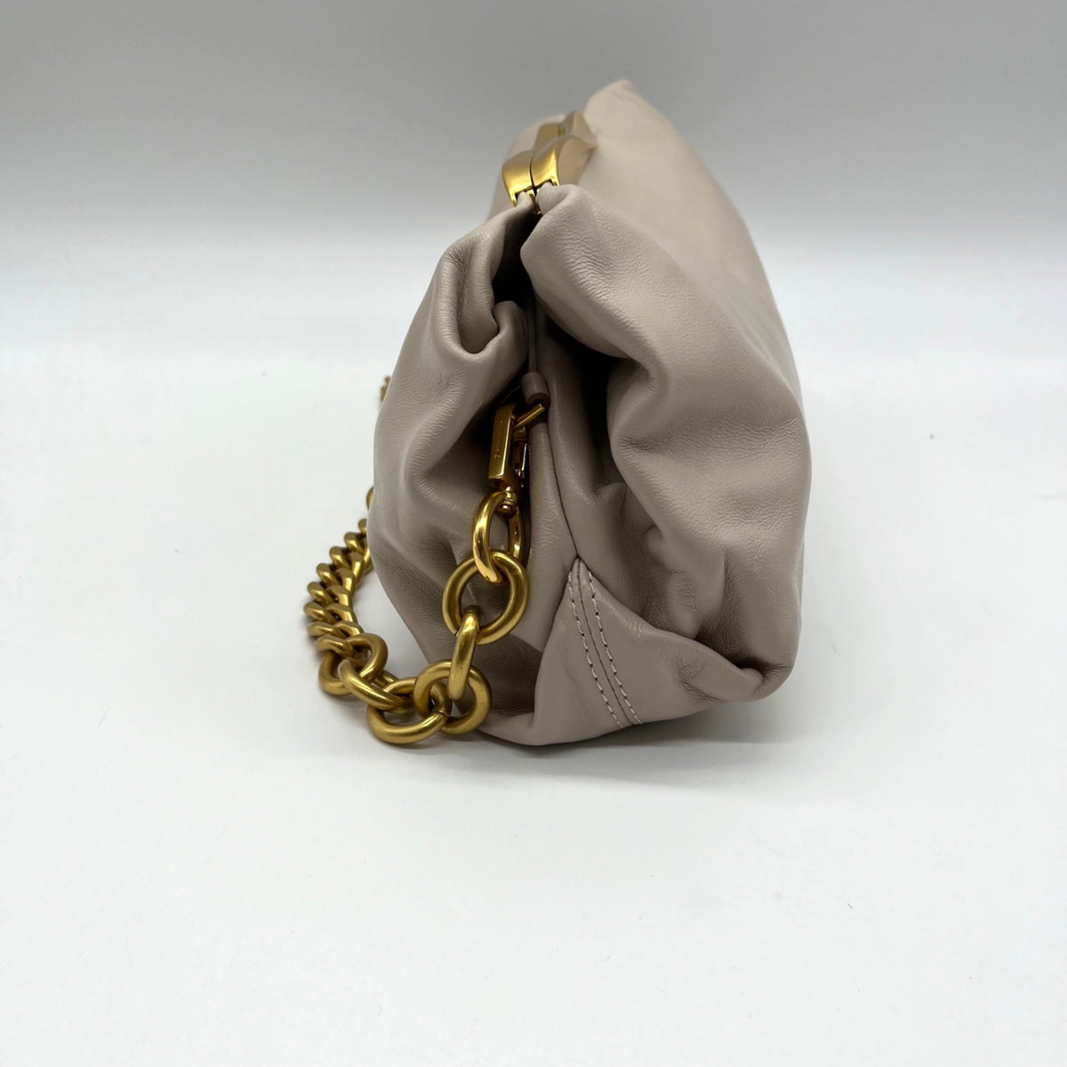 Donna Karan Cream Poplin Clutch/Shoulder Bag