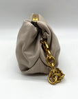 Donna Karan Cream Poplin Clutch/Shoulder Bag