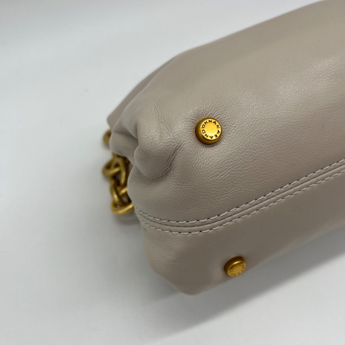 Donna Karan Cream Poplin Clutch/Shoulder Bag