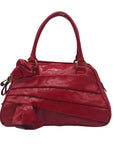 Valentino Garavani Red Patent Lacca Bow Bowling Bag