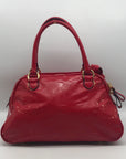 Valentino Garavani Red Patent Lacca Bow Bowling Bag