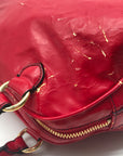 Valentino Garavani Red Patent Lacca Bow Bowling Bag