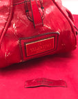 Valentino Garavani Red Patent Lacca Bow Bowling Bag