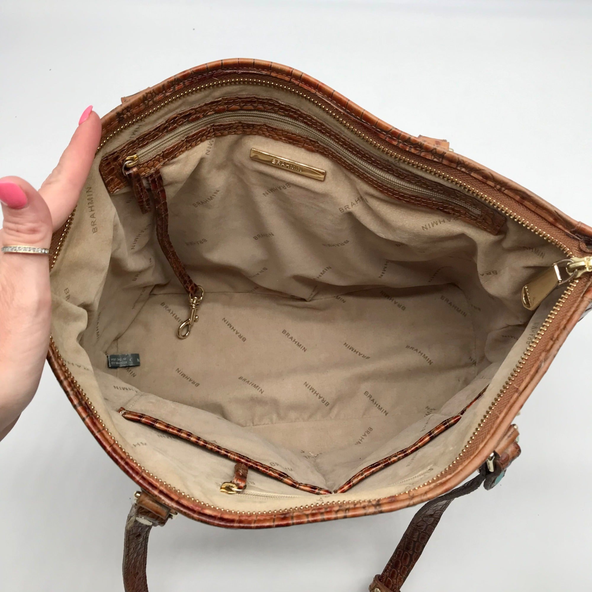 Brahmin Melbourne Croc Embossed Leather Asher Tote Bag