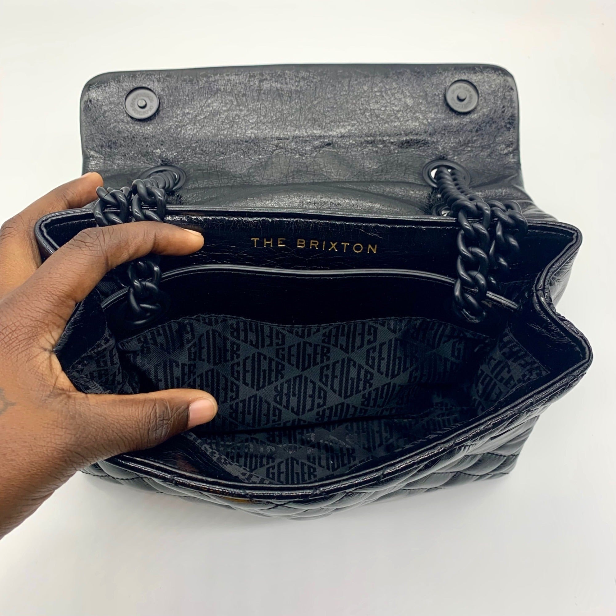 Kurt Geiger Black Leather London Brixton Shoulder Bag