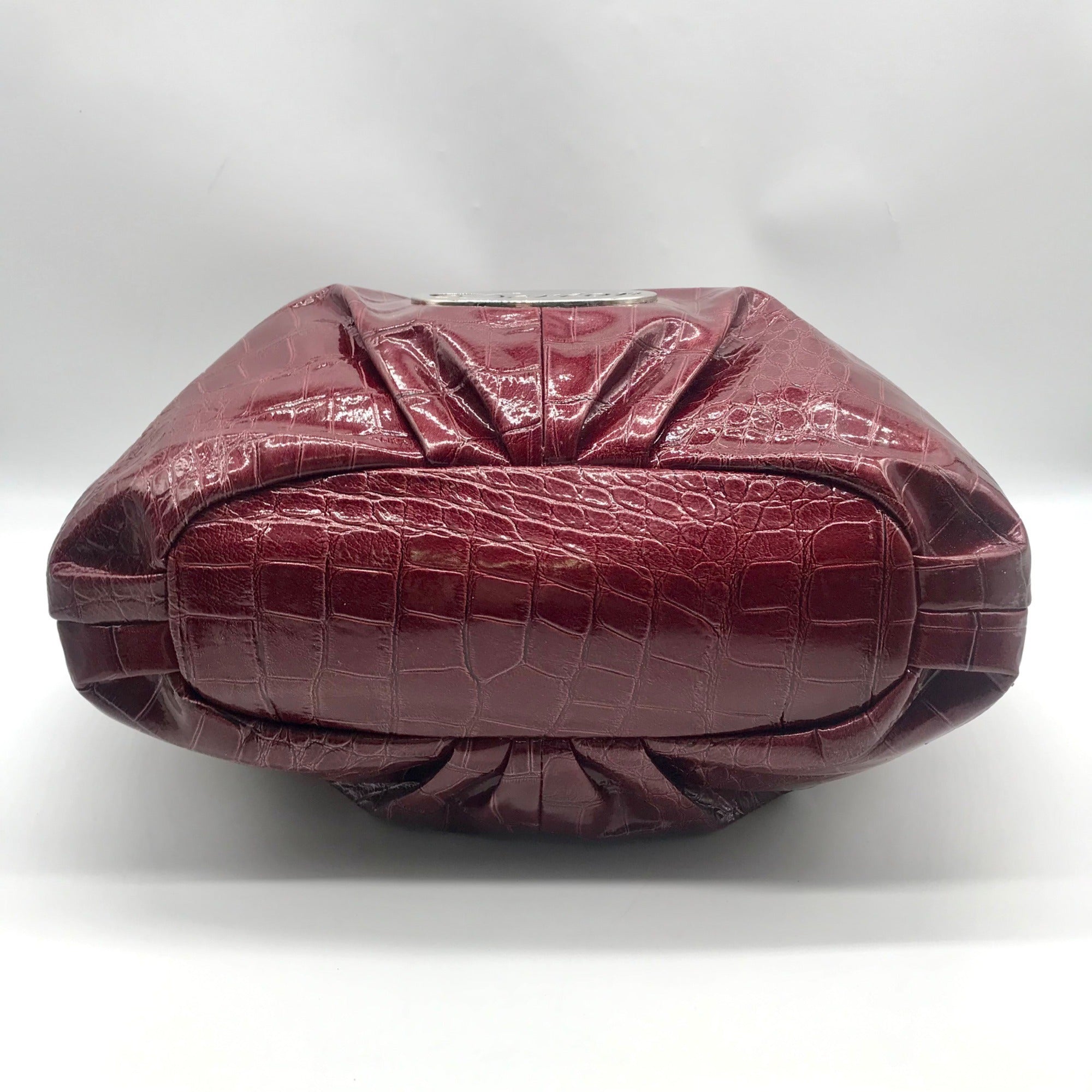 Dereon Burgundy Vinyl Snakeskin Shoulder Bag
