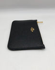 Coach Black Crossgrain Leather Zip Card Case