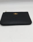 Coach Black Crossgrain Leather Zip Card Case