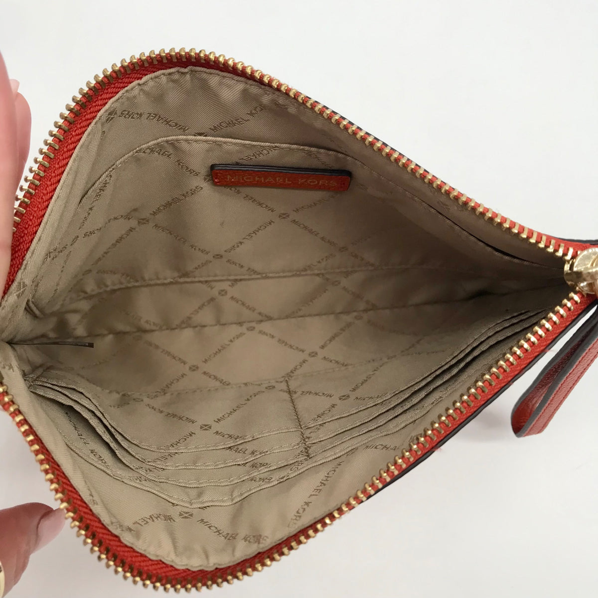 Michael Kors Persimmon Leather Jet Set Travel Wristlet