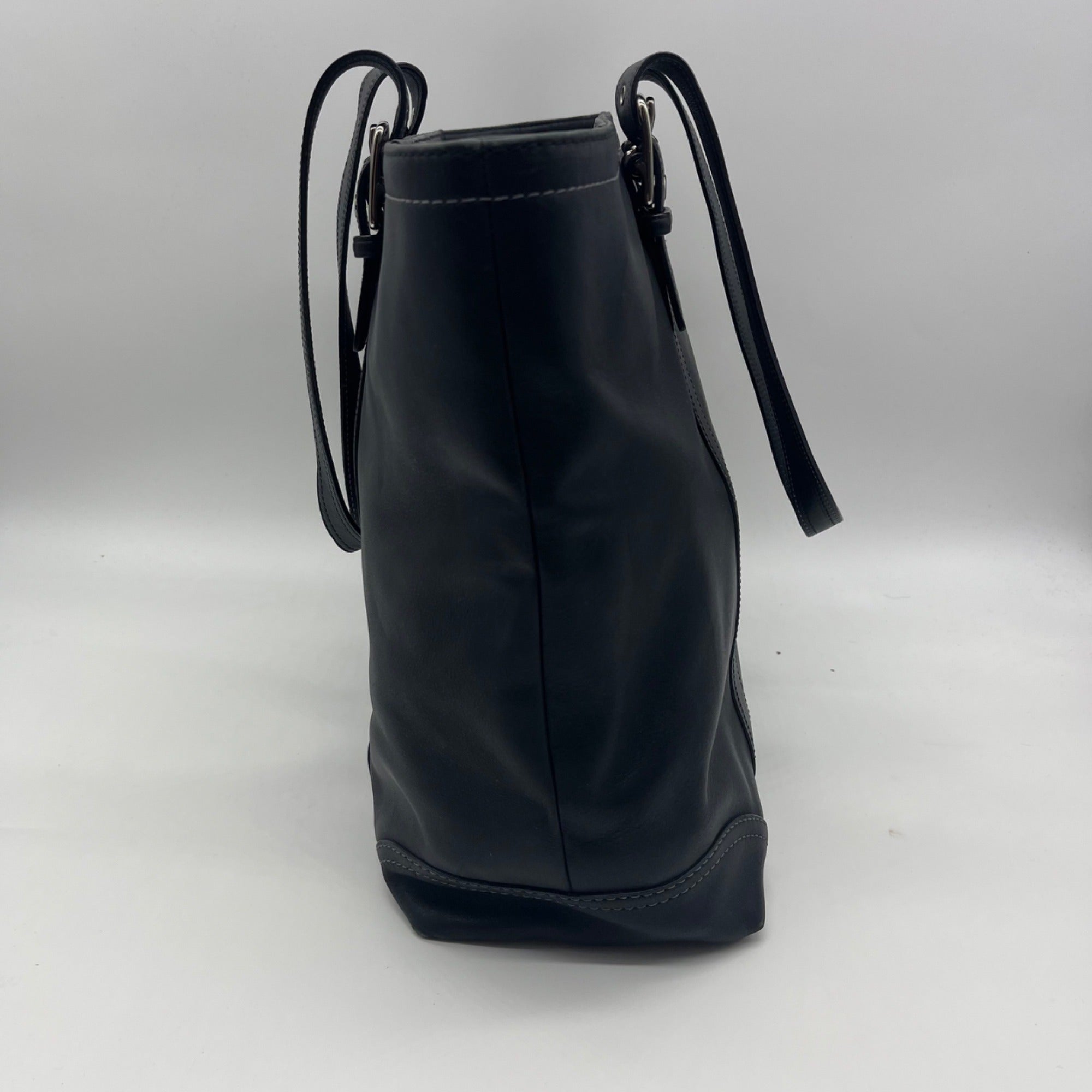 Coach Black Leather Gallery Tote Bag F10195