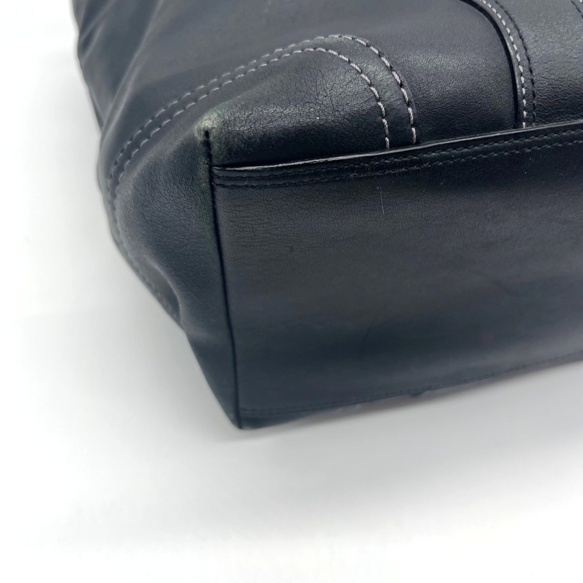 Coach Black Leather Gallery Tote Bag F10195