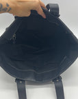 Coach Black Leather Gallery Tote Bag F10195