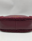 Michael Kors Oxblood Pebbled Leather Carmela Pouchette Crossbody Bag