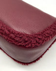 Michael Kors Oxblood Pebbled Leather Carmela Pouchette Crossbody Bag