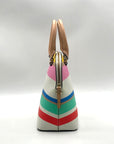 Kate Spade Multi-Colored Striped Pebbled Leather Satchel & Wallet