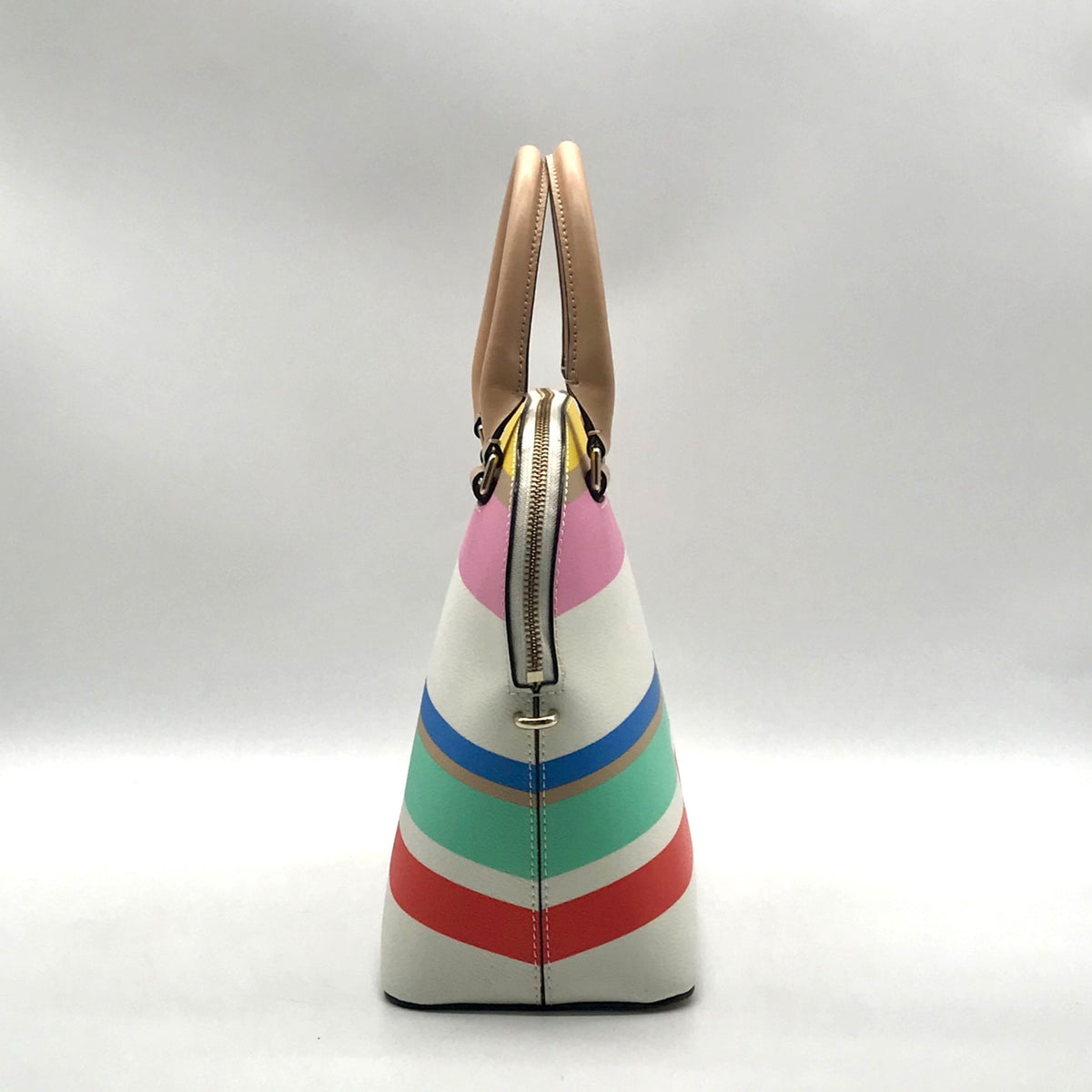 Kate Spade Multi-Colored Striped Pebbled Leather Satchel &amp; Wallet