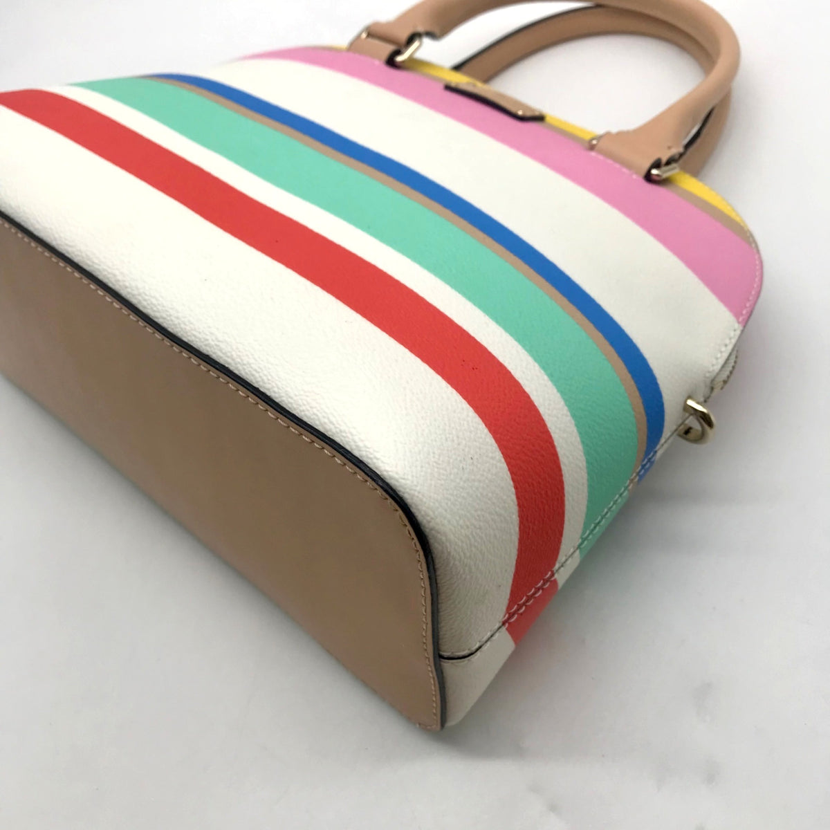 Kate Spade Multi-Colored Striped Pebbled Leather Satchel &amp; Wallet