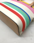 Kate Spade Multi-Colored Striped Pebbled Leather Satchel & Wallet