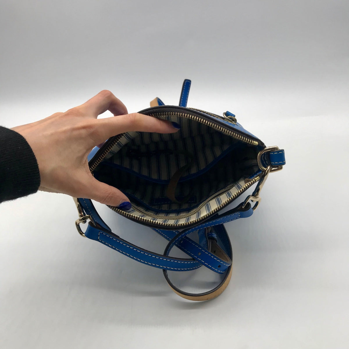 Dooney &amp; Bourke Royal Blue Beacon Domed Crossbody Bag