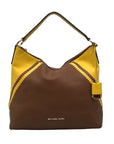 Michael Kors Women's Karson Luggage/Citrus Pebbled Leather Large Hobo Bag