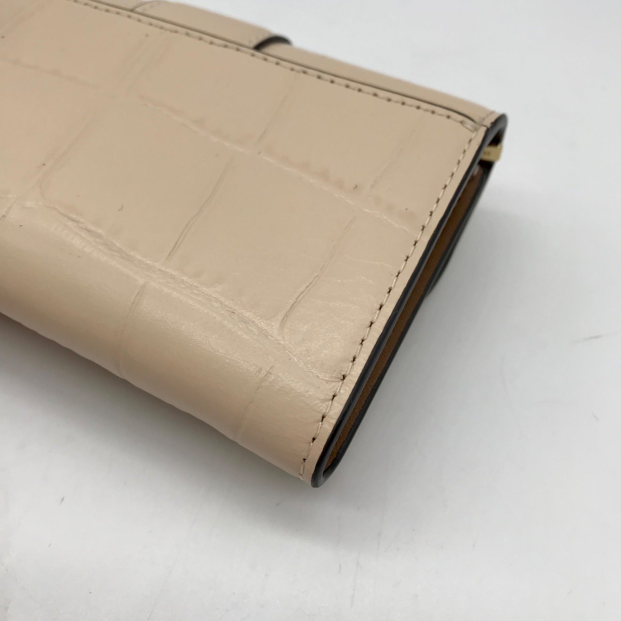 Coach Beige Embossed Leather Grace Wallet