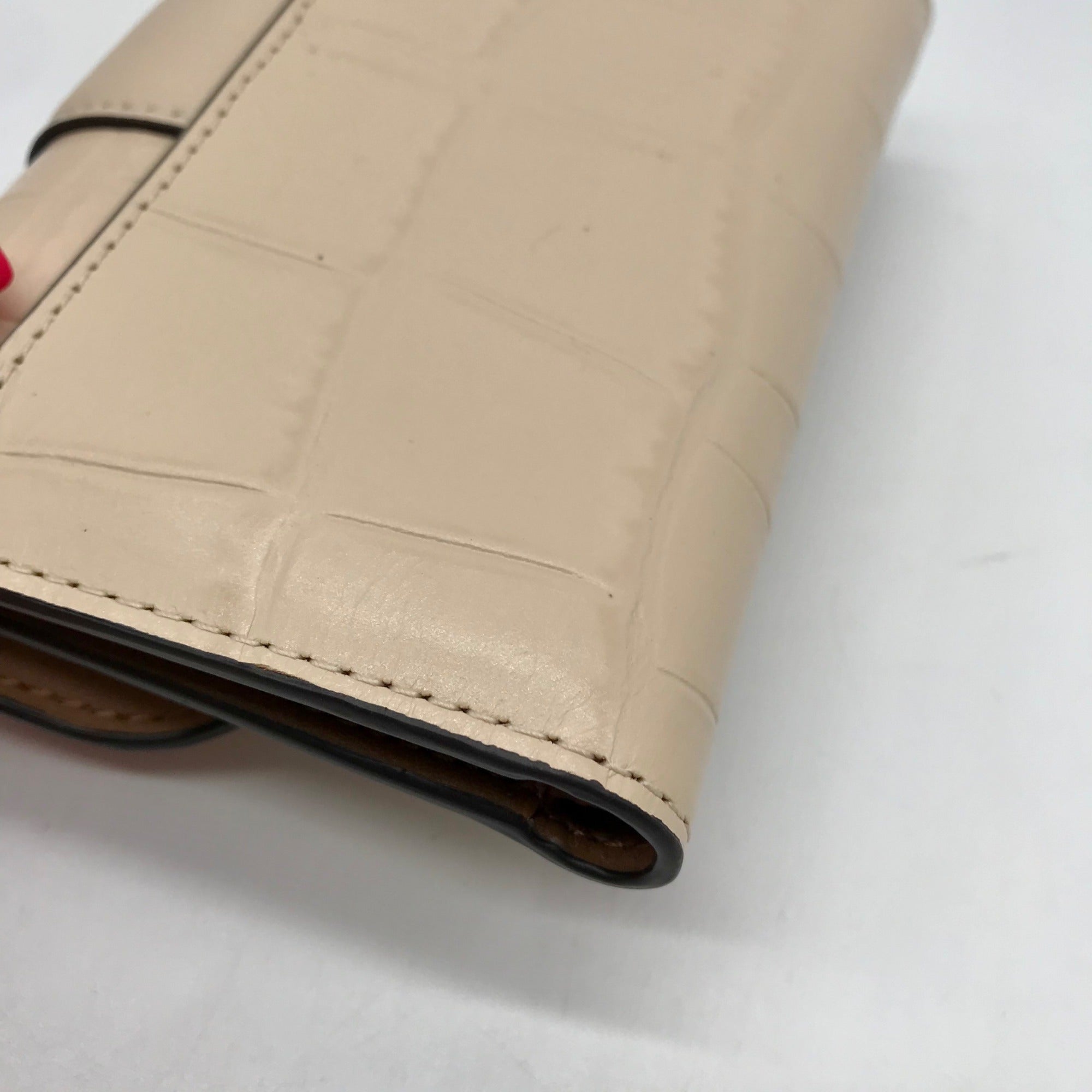 Coach Beige Embossed Leather Grace Wallet