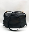 Michael Kors Black Leather Medium Lydia Flap Messenger Bag