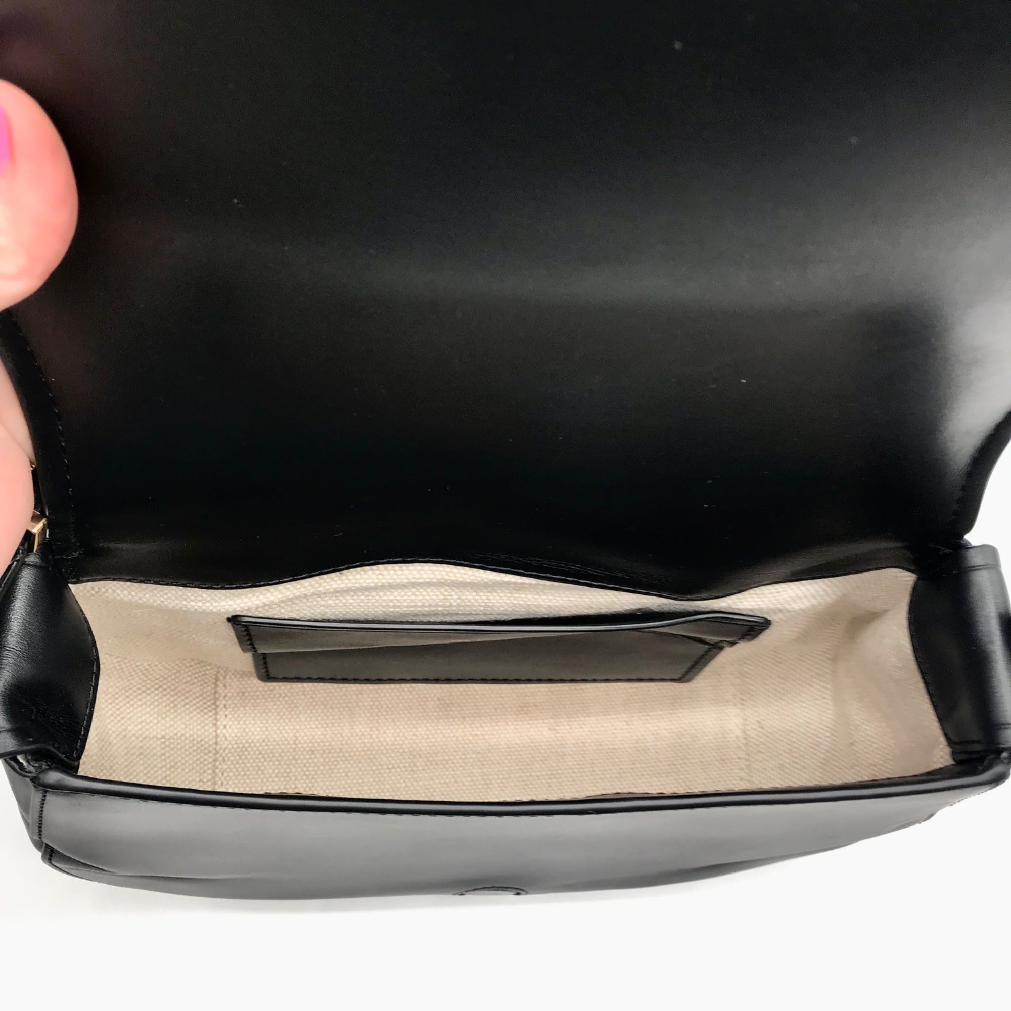 Michael Kors Black Leather Medium Lydia Flap Messenger Bag