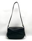 Michael Kors Black Leather Medium Lydia Flap Messenger Bag