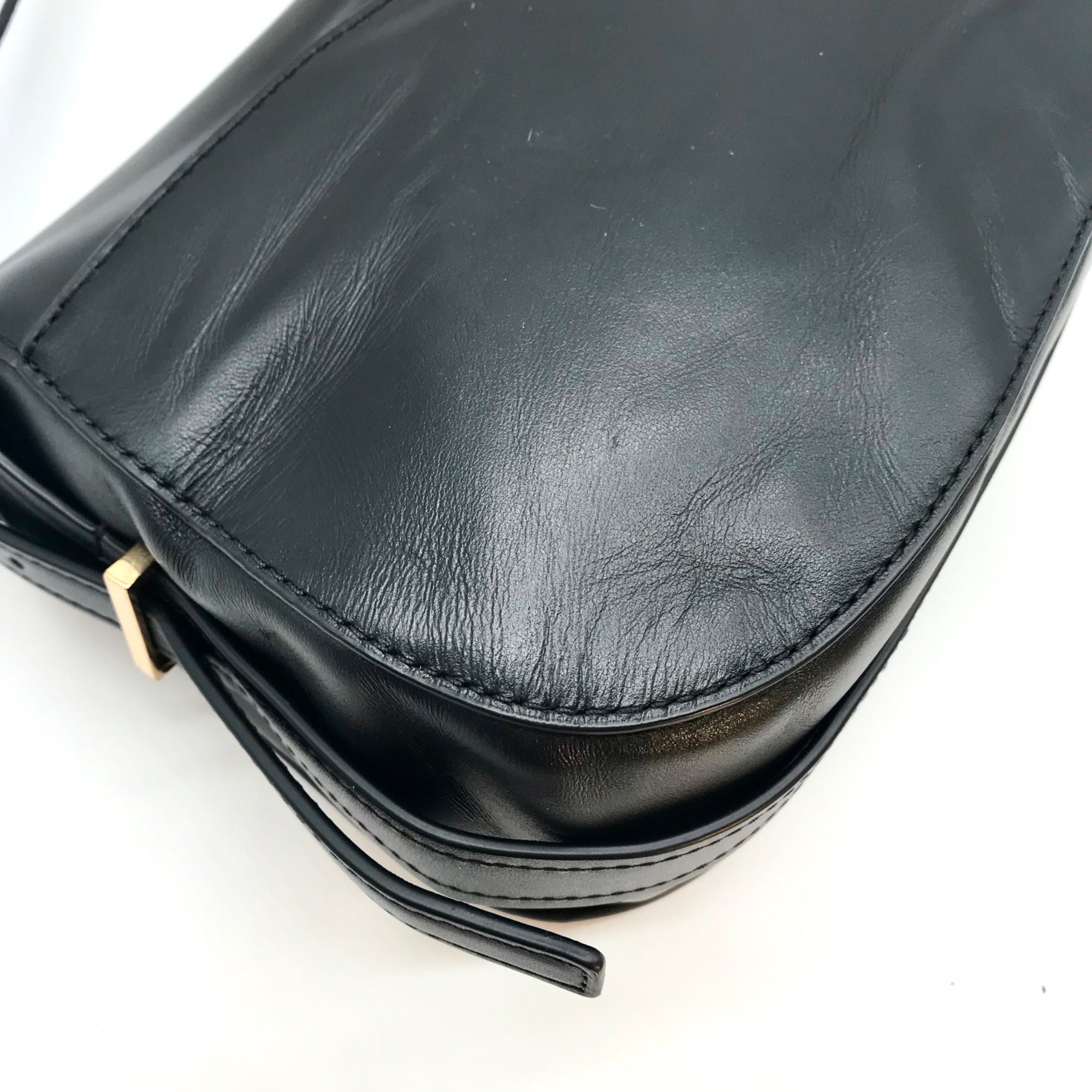 Michael Kors Black Leather Medium Lydia Flap Messenger Bag