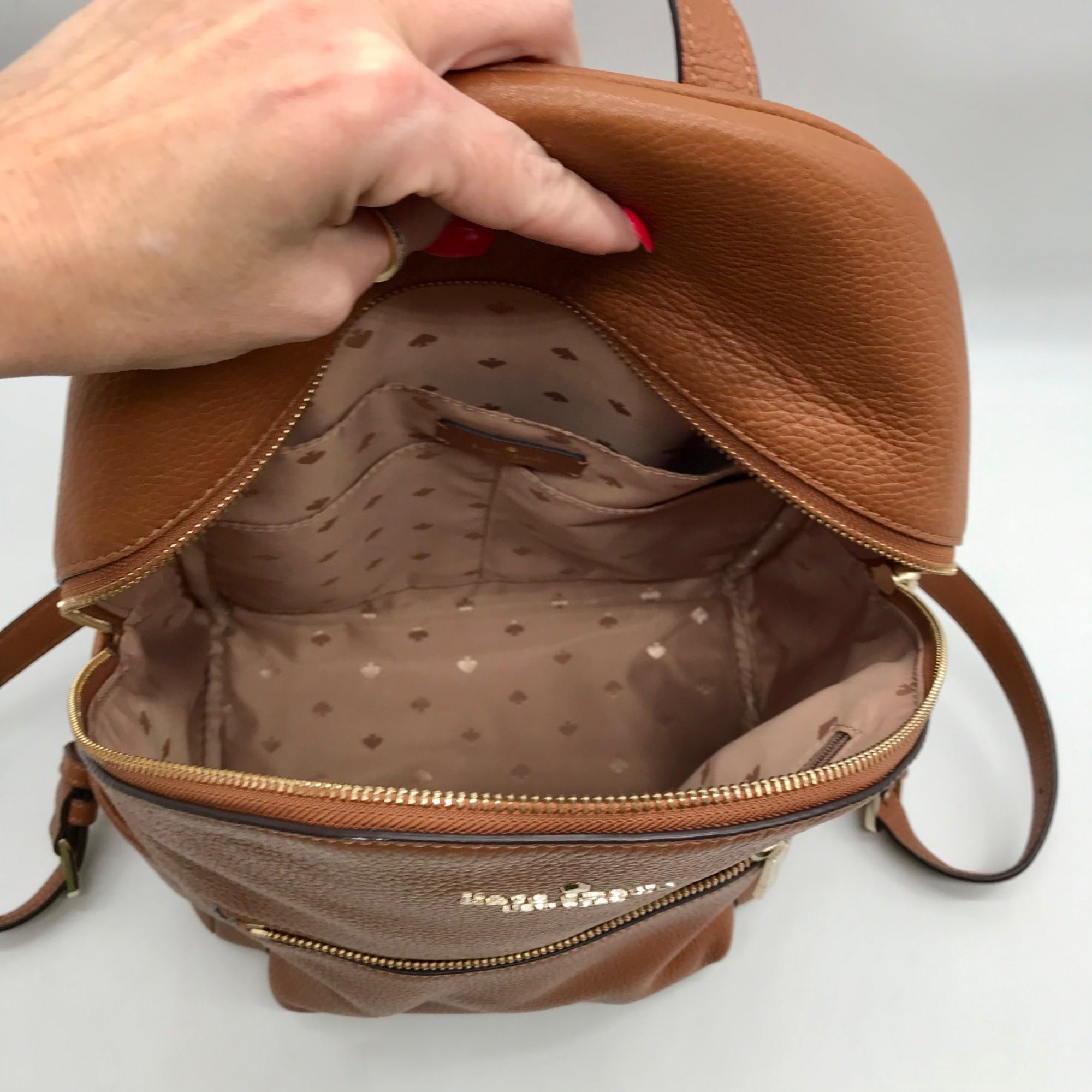Kate Spade Gingerbread Pebbled Leather Leila Backpack