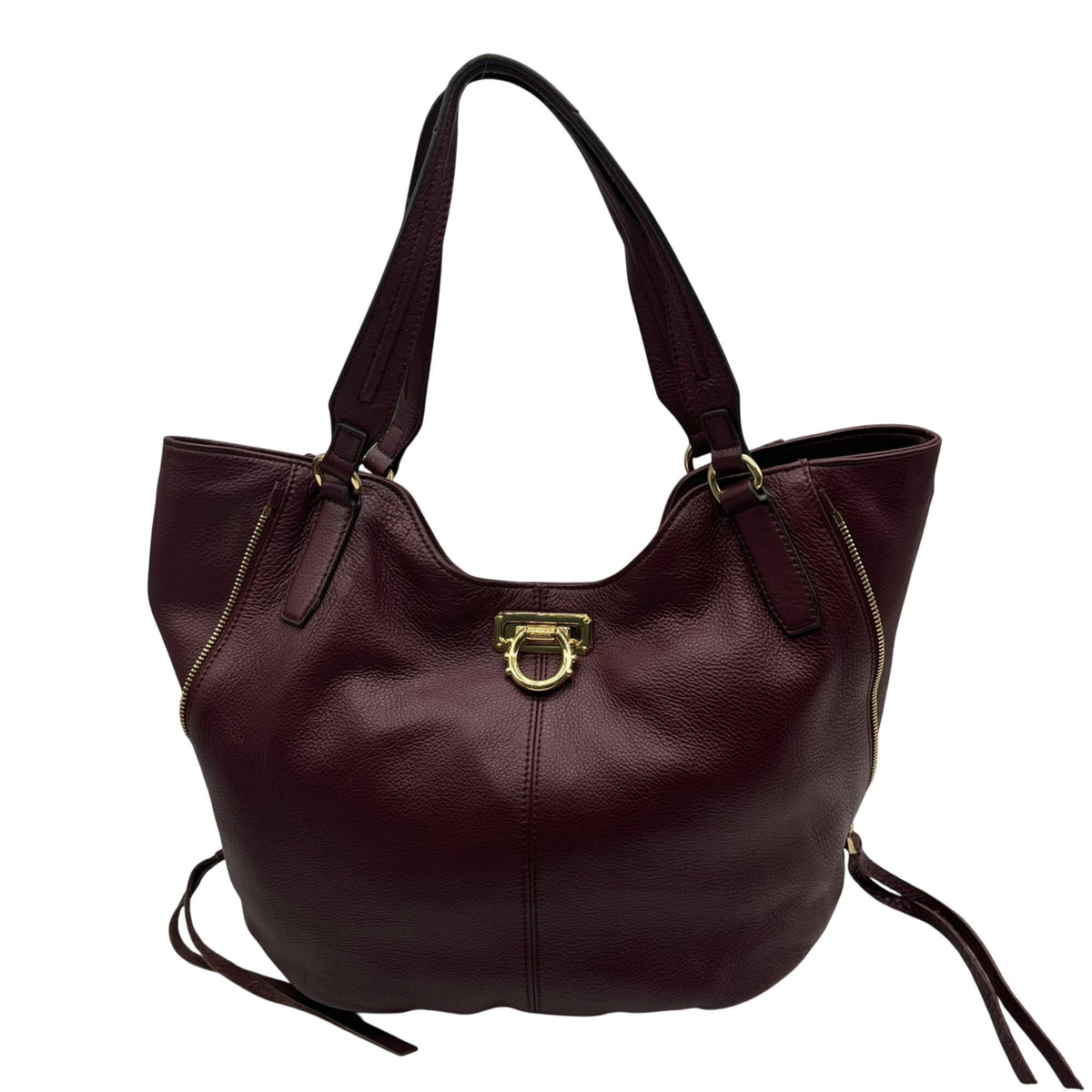 Aimee Kestenberg Burgundy Genuine Leather Hobo Bag