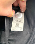 Versace Black Leather Tag Bowling Shoulder Bag