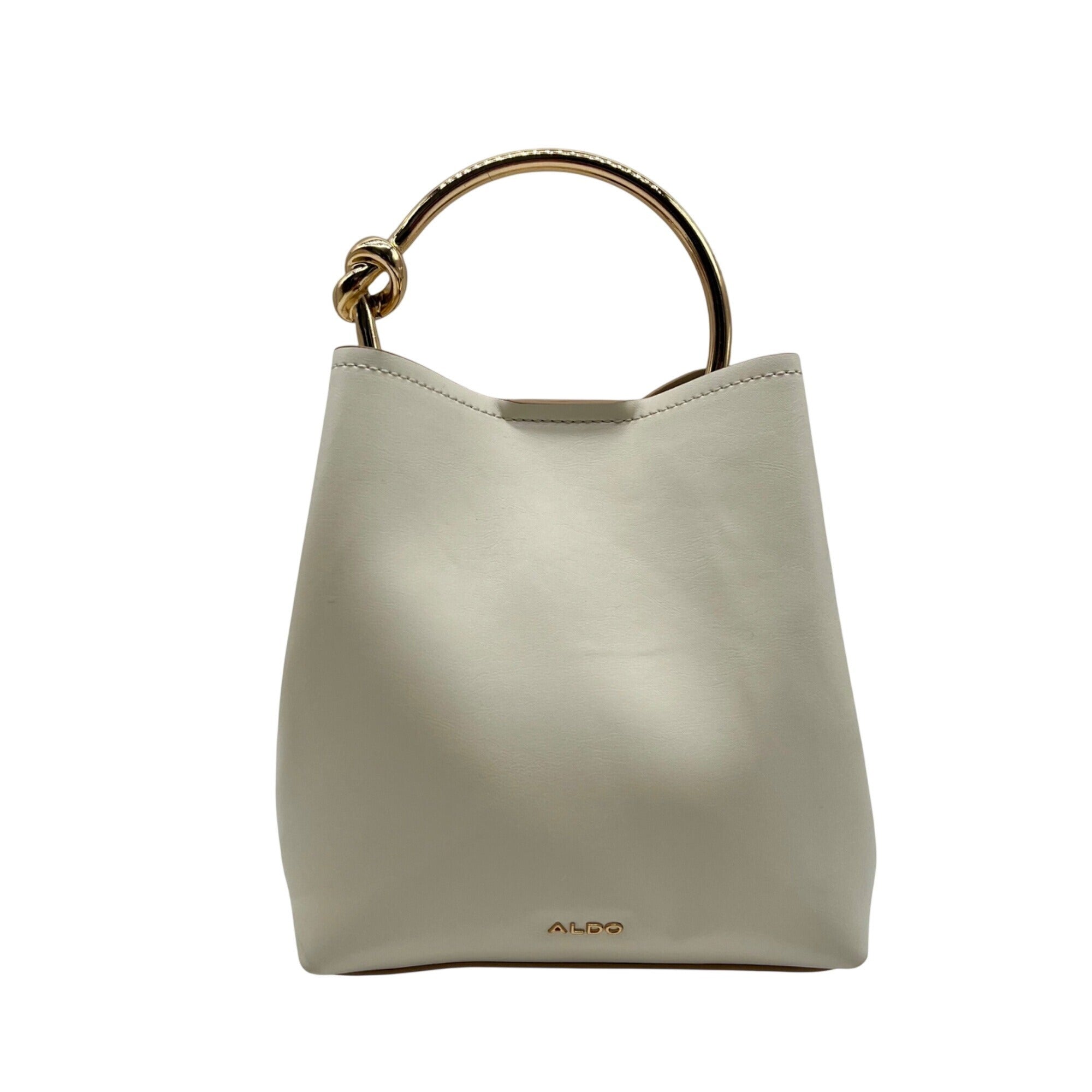 Aldo Beige Faux Leather Bienkax Medium Bucket Bag  