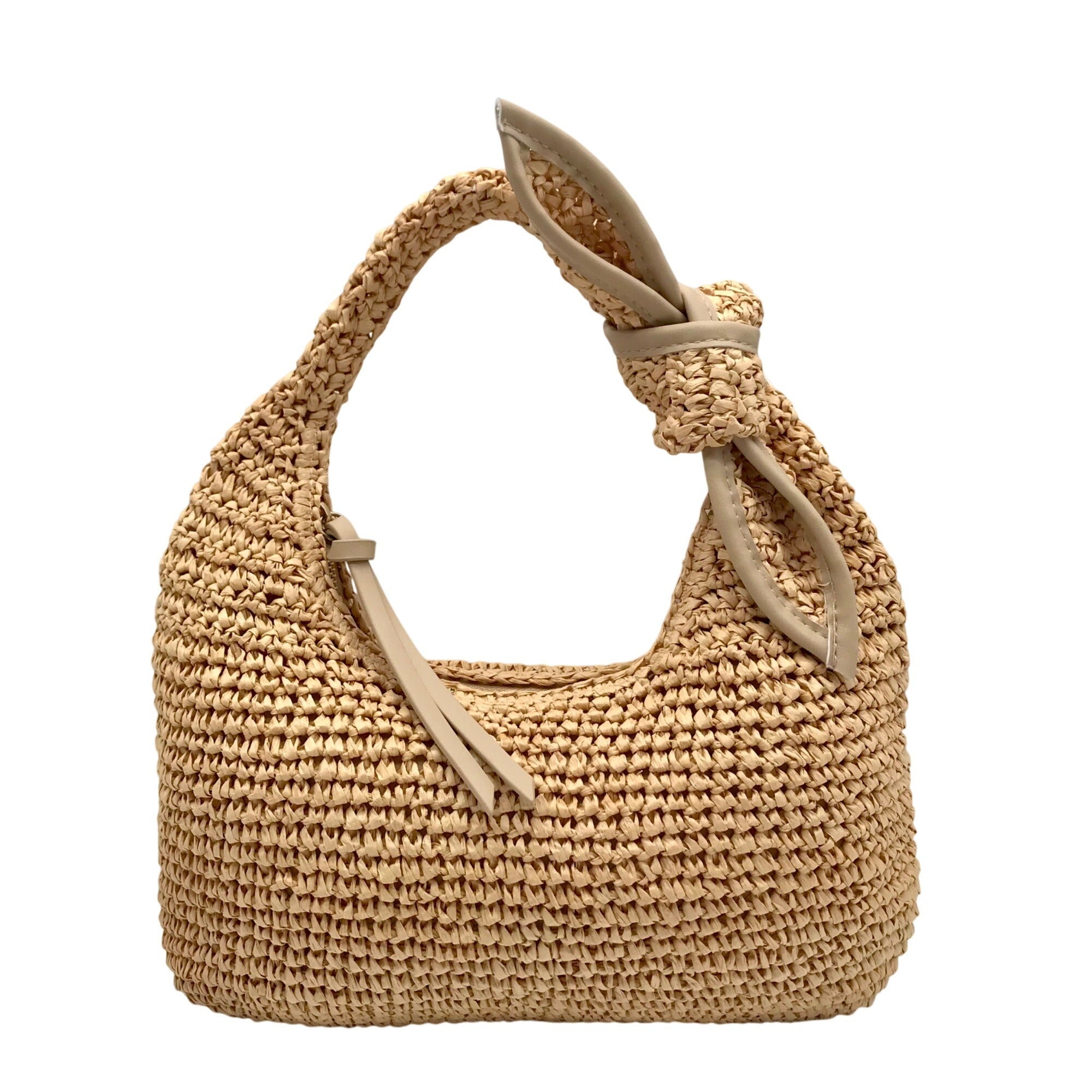 Altar'd State Tan Straw Bow Shoulder Bag 