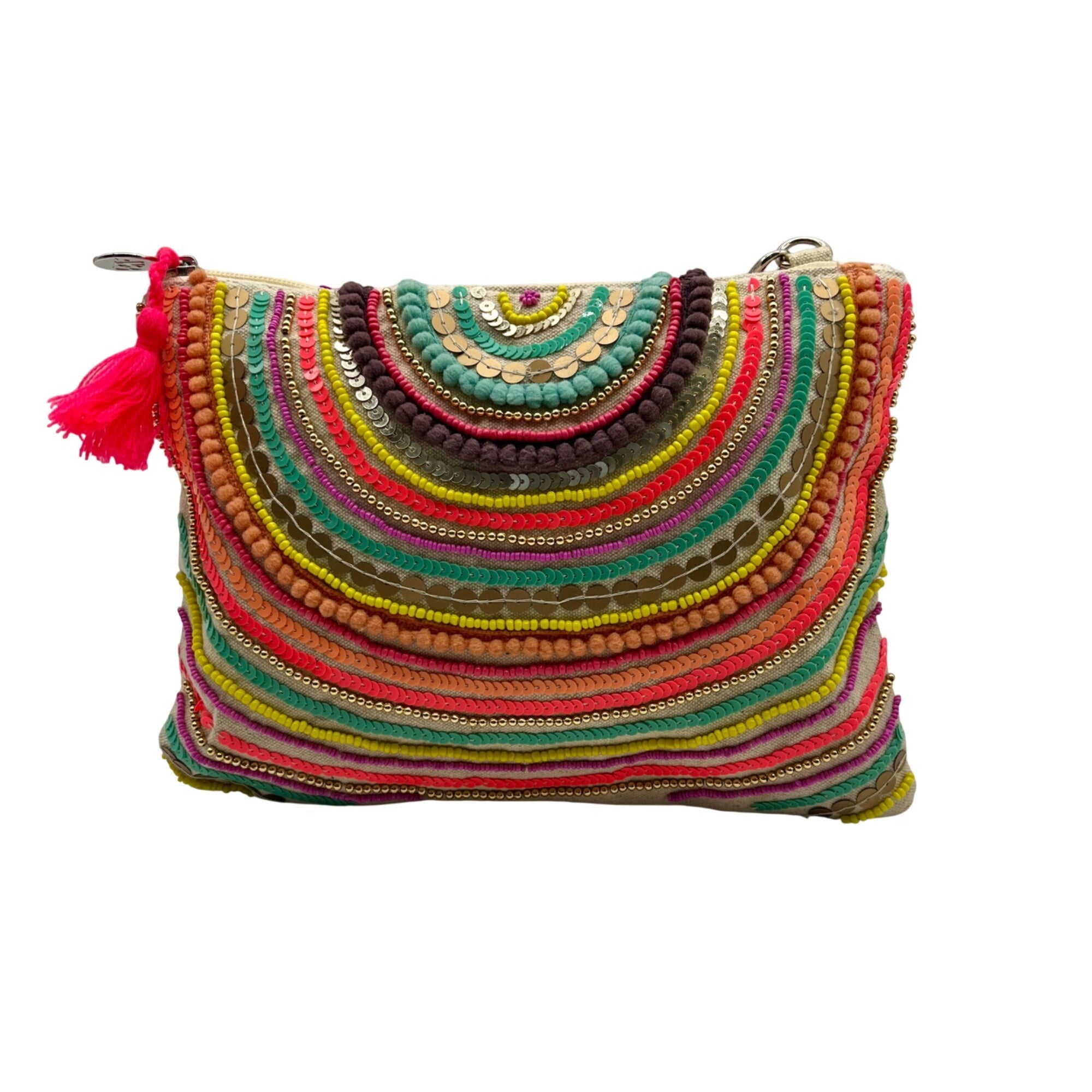 America And Beyond Multi-Colored Fabric And Sequin Crossbody Set