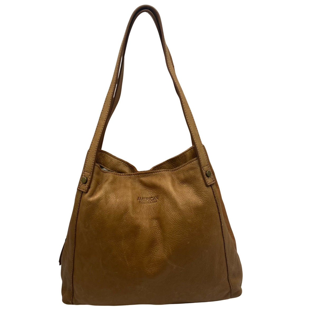 American Leather CO. Tan Lenox Triple Entry Satchel Bag
