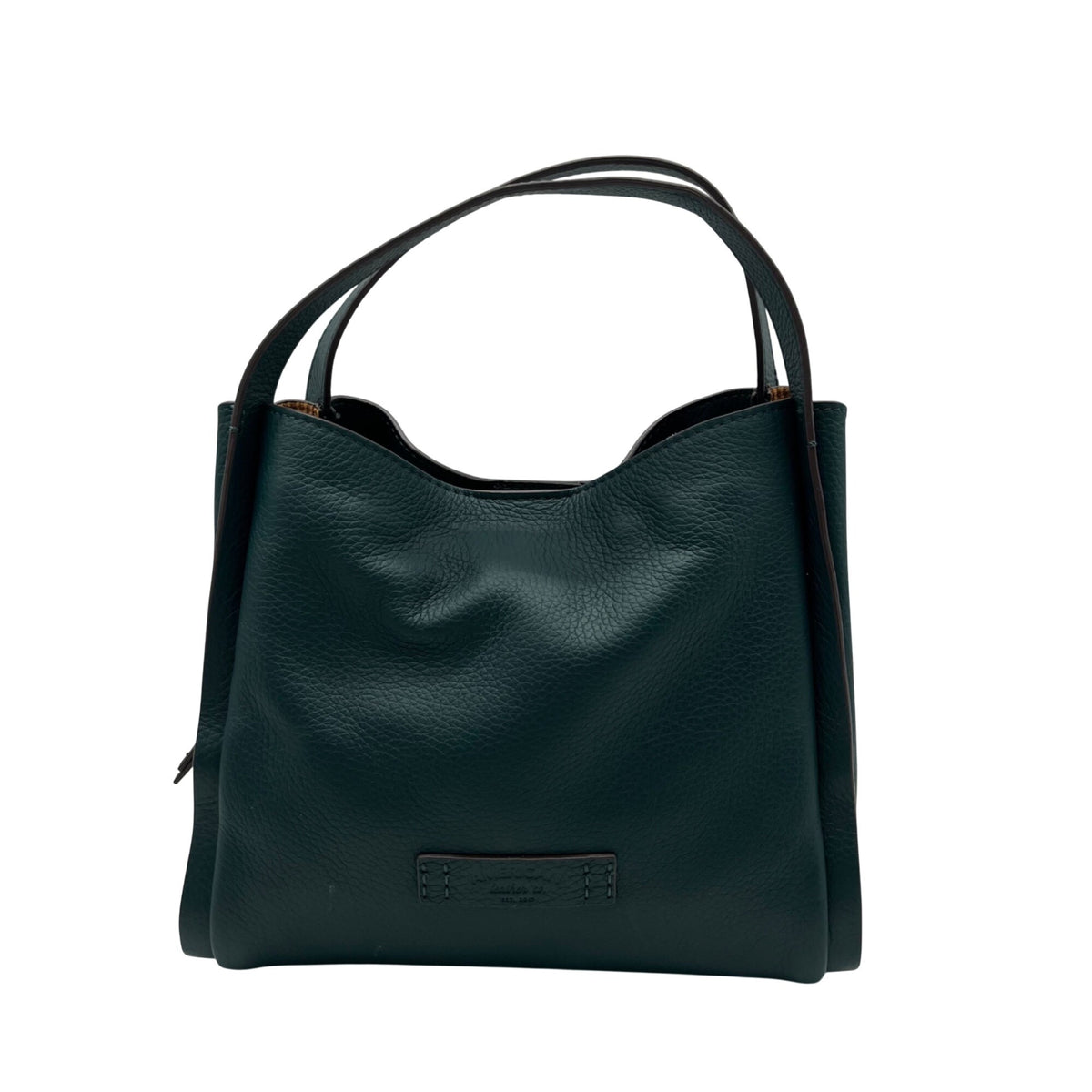 American Leather Dark Teal Pebbled Leather Convertible Crossbody