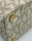 Michael Kors Cindy Vanilla Monogram Dome Satchel