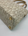 Michael Kors Cindy Vanilla Monogram Dome Satchel