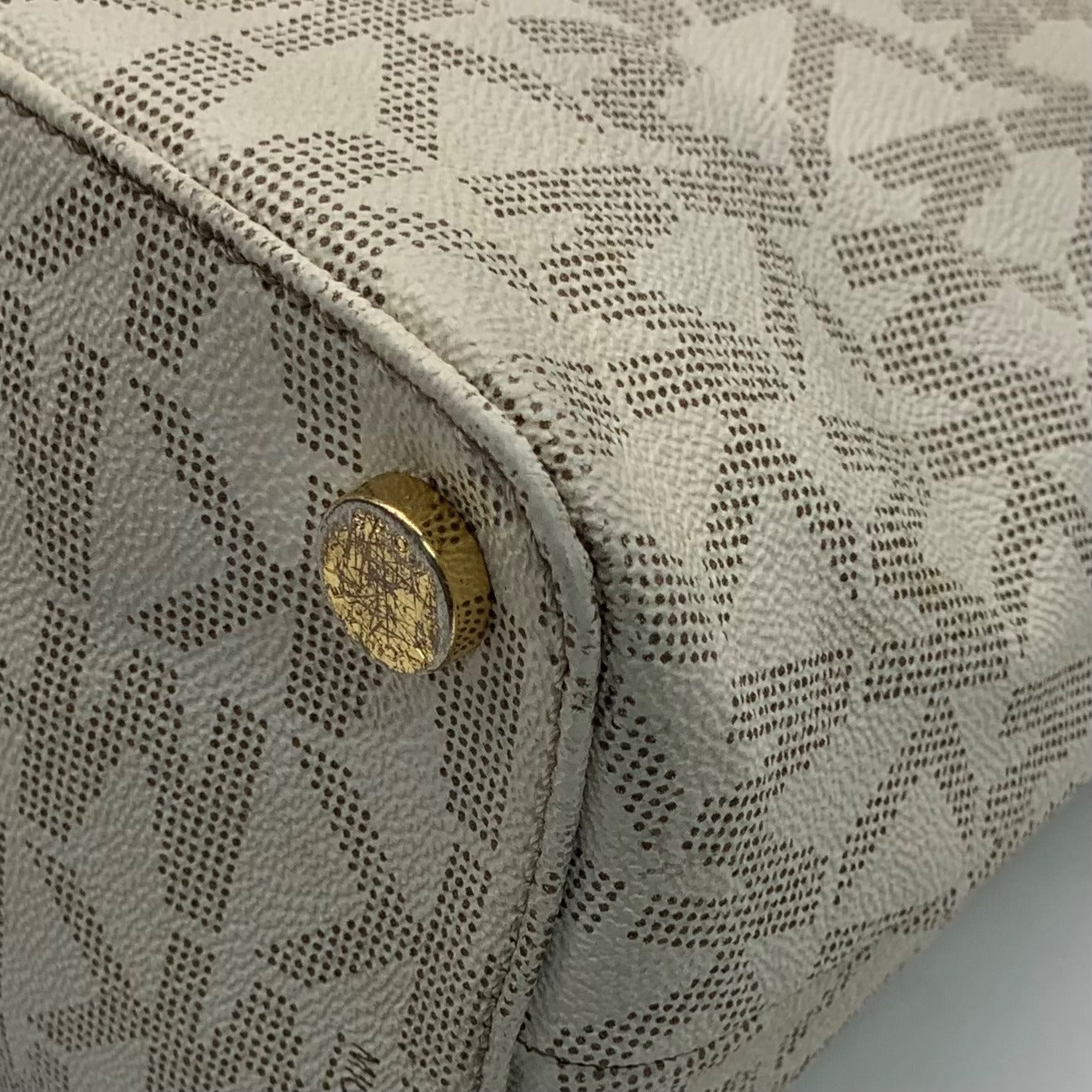 Michael Kors Cindy Vanilla Monogram Dome Satchel