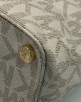 Michael Kors Cindy Vanilla Monogram Dome Satchel